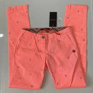 SCOTCH‎ AND SODA FLORESCENT  DYE PALM TREE PANTS NWT